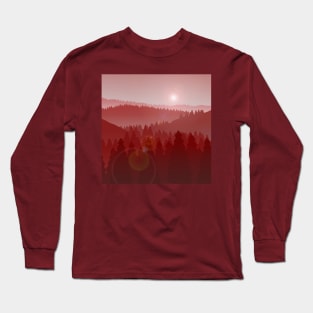 Mountains landscape with reflection Long Sleeve T-Shirt